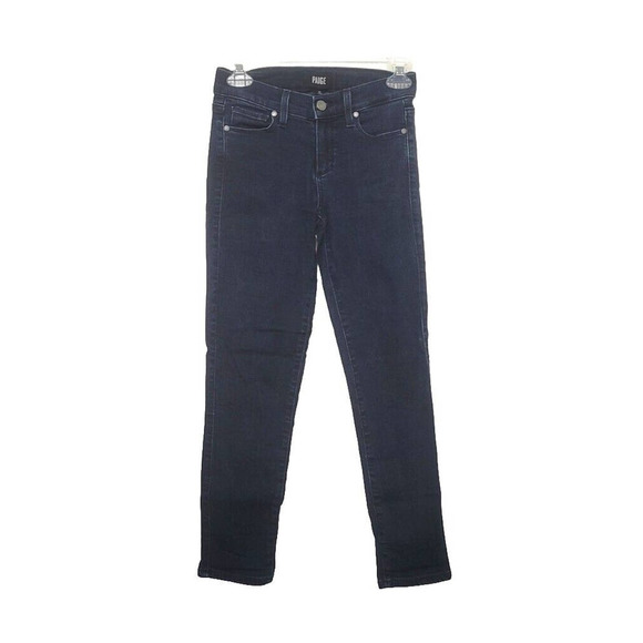 Paige Verdugo Crop Dark Wash Skinny Jeans Womens Size 25 Stretch Denim - Picture 1 of 7